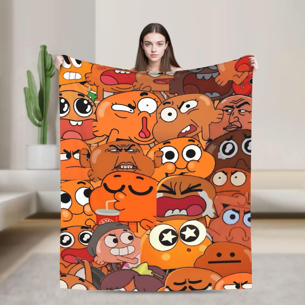 The Amazing World Of Gumballs Blanket  Picnic Flannel Throw Blanket For Couch Bed Warm Soft Design Quality Bedspread Gift Idea