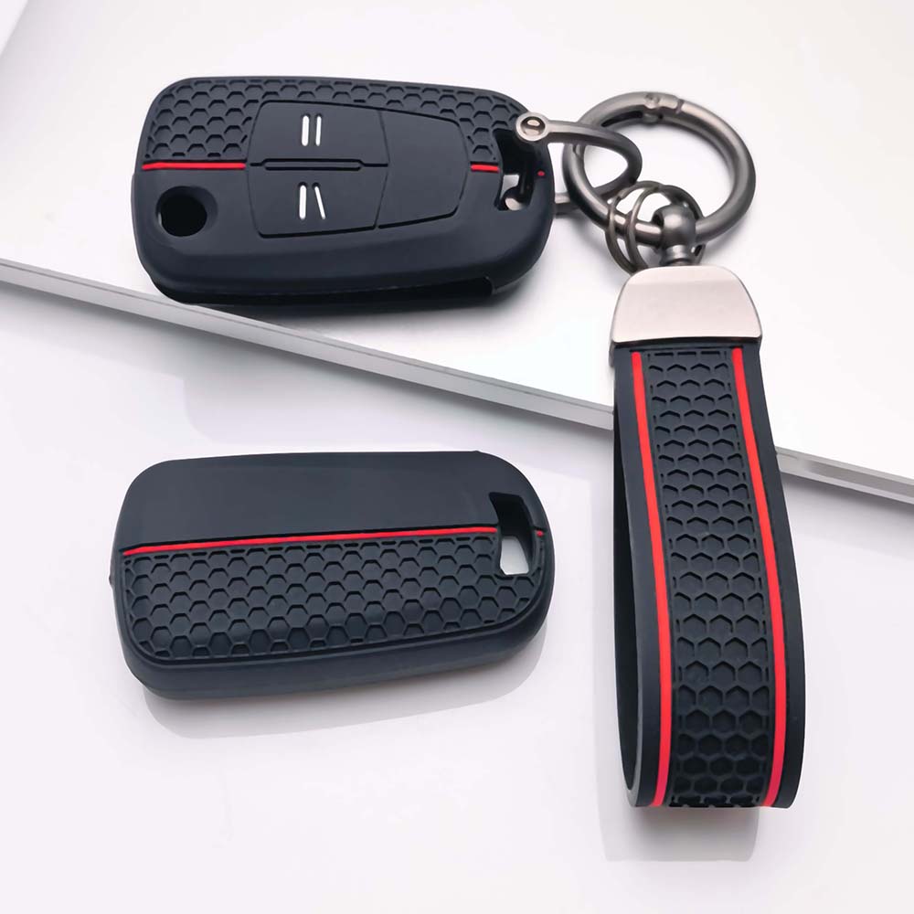 Key Cover with keychain for Opel astra h corsa d vectra c zafira b zafira Anti-Scratch Guard Shockproof Protection Soft Grip Texture Responsive
