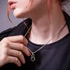 Stone Crown Charm Silver Accessory Brand Jewelry Silver 925 Necklace Pendant [Artemis Classic] (Black) ac-acp0218bk Men's Women's
