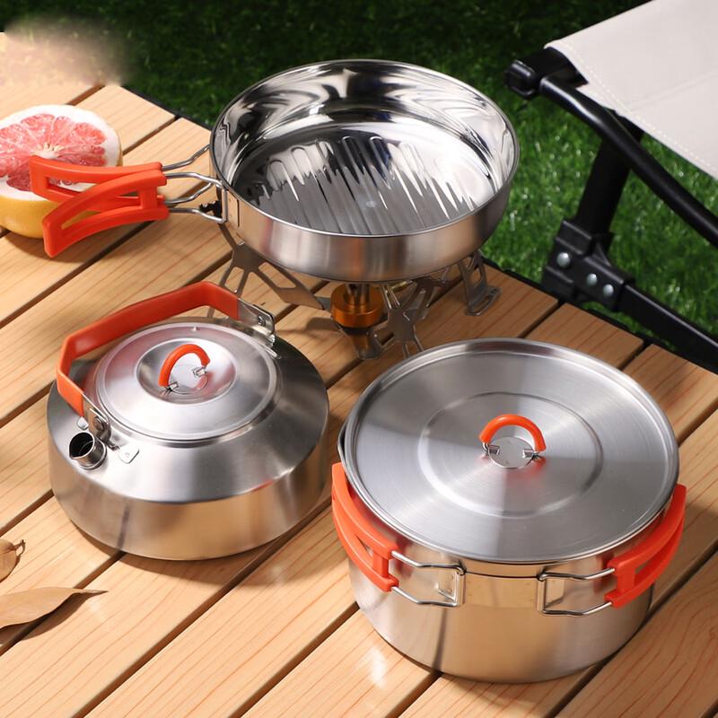 OEING Outdoor 304 Stainless Steel Cookware Set