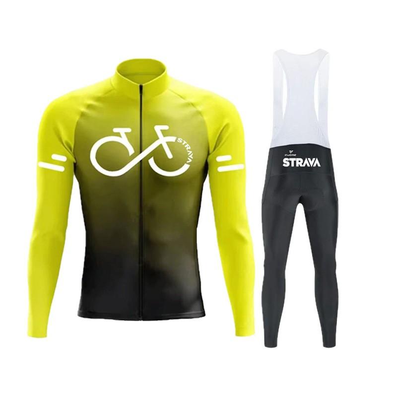 Unisex Long Sleeve Cycling Jersey Set Mountain Road Bikes Quick-Dry Performance Apparel