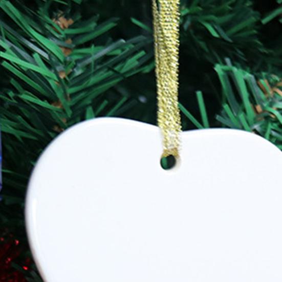 1 Set Seramik Kolye Süblimasyon Baskılı Yıkanabilir Aşınmaya Dayanıklı Dekoratif Beyaz Porselen Süblimasyon Boşluğu Seramik Süs Eşyası Noel İçin