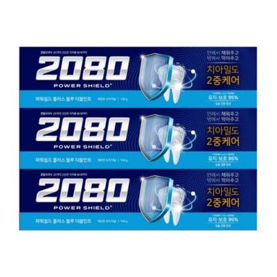 2080 Power Shield Plus Niebieska Pasta do Zębów Double Mint 140g (3 szt)