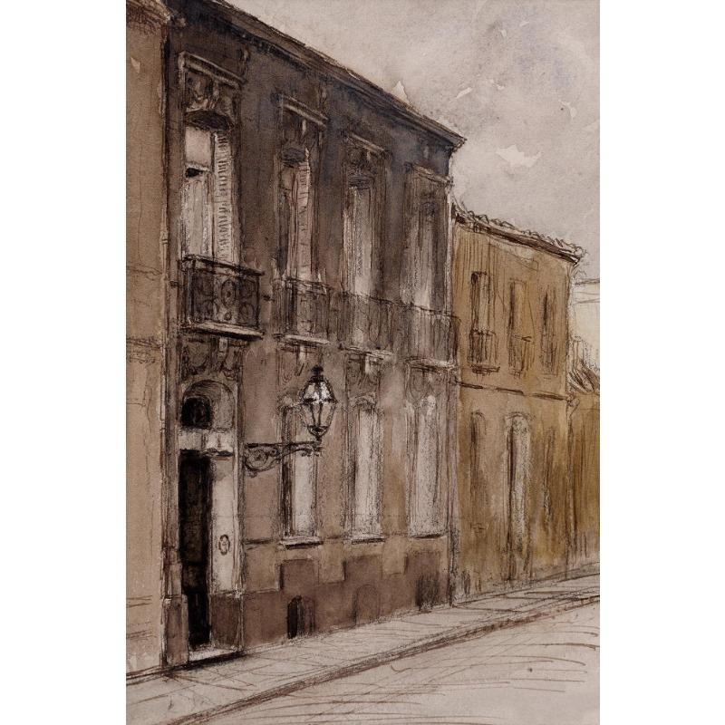 

Апельсиновое дерево Средиземноморская архитектура Осень Деревенский Французский коттедж Пейзаж Постер Холст Живопись Принт Гостиная Домашний декор 21cm×30cm NoFrame