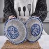 Set of 2 Large Blue & White Ceramic Bowls for Soup, Noodles, or Rice - Versatile Tableware