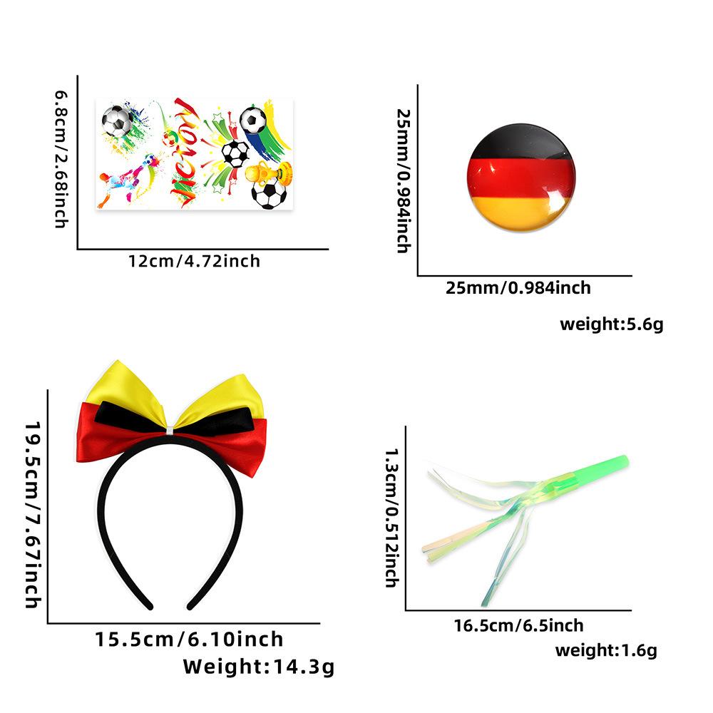World Football Match Cheer Set, Multi-Country Flag Headband & Badge, Fans Cheering Accessories