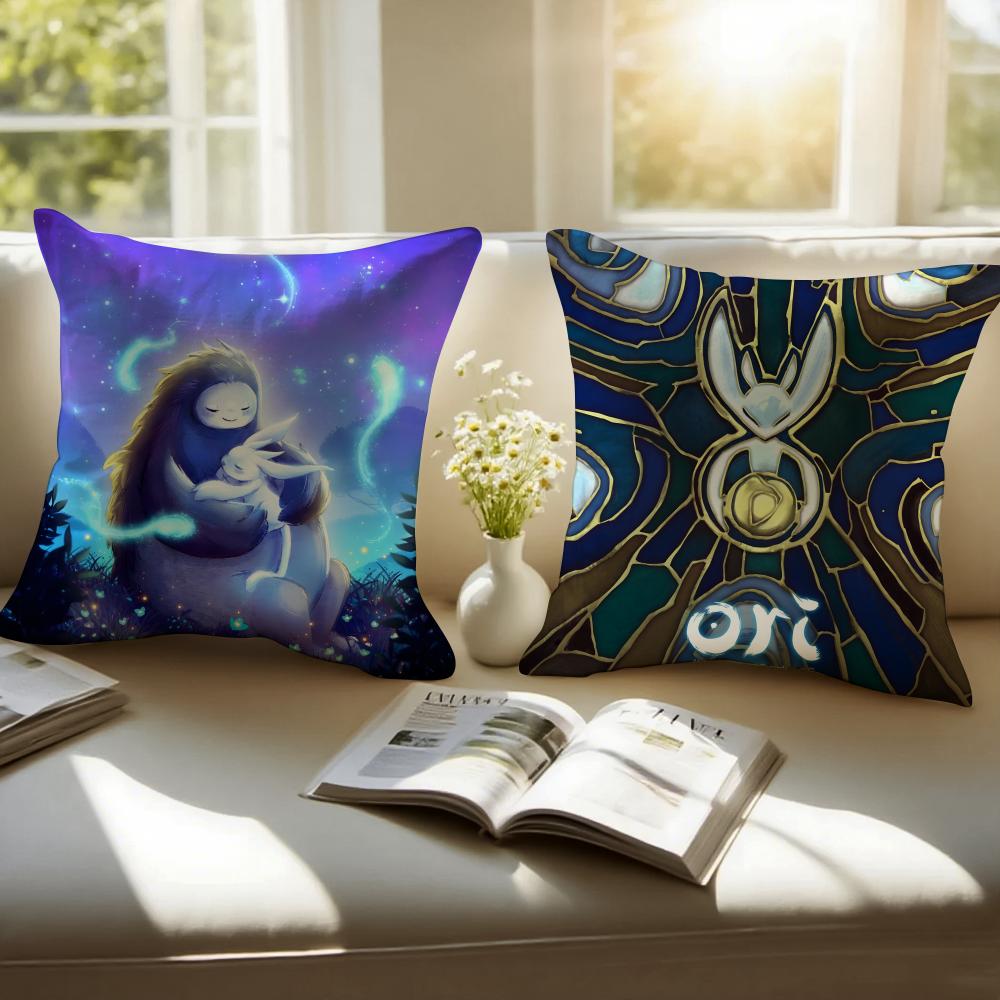 Cute Game O-Ori Cushion Cover Pillowcase Short Plush Invisible Zipper Room Sofa Cushion Cover