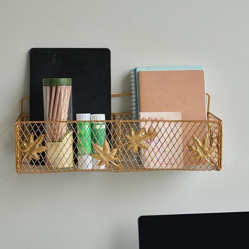 Hanging Wall Basket Shower Caddy Bathroom Light Luxury Mesh Decor Shelf Mounted for Restaurant