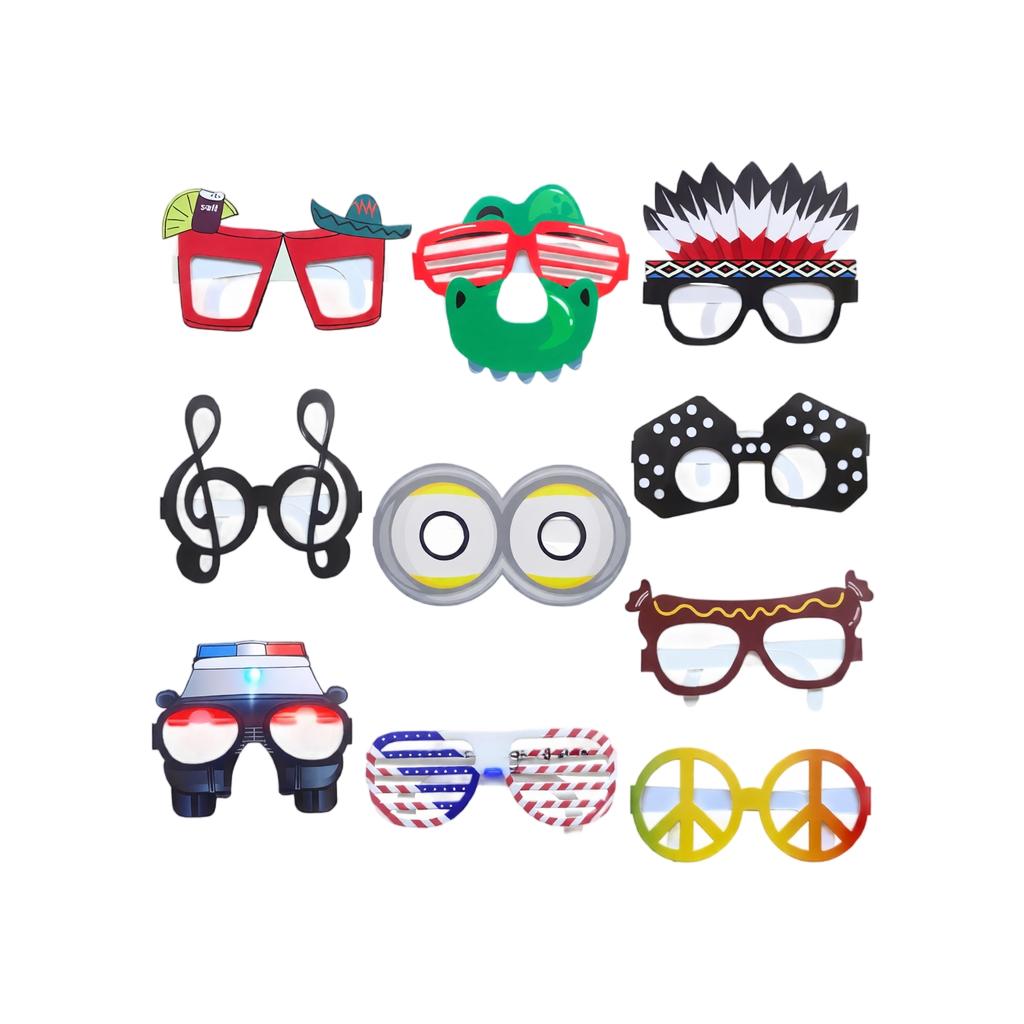 Funny Paper Sunglasses Photo Booth Props for Party Decorations, 10 Pack