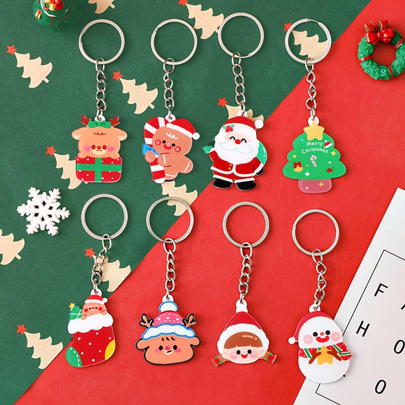 Original Christmas Reindeer Acrylic Keychain - Holiday Bag Decoration & Small Gift Keyring