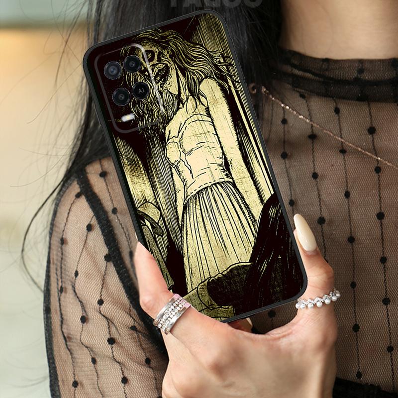 Horror Manga Style Case For Oppo A80 A60 A40 A17 A57 A77 A74 A54 A94 A78 A98 A18 A38 A58 A96 A76 A16 A15 A5 Pro