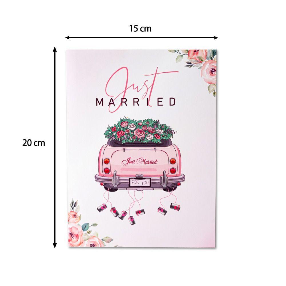 Just Married Wedding Card Floral Watercolor Cover Romantic Gift Card 3D Pop-Up Foldable Invitation Card For Engagement Wedding