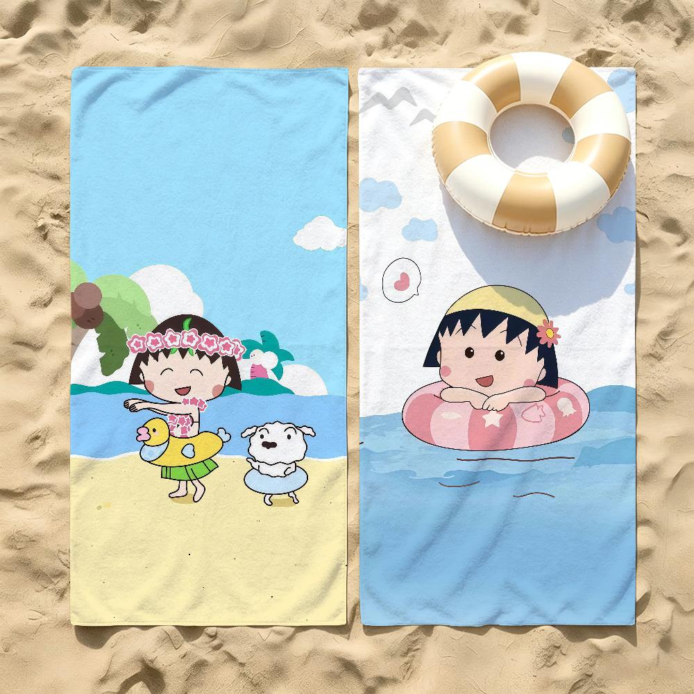 Cartoon Cute C-chibi M-maruko Chan Towel Towels For Beaches Yoga Studios Gyms Hot Springs Swimming Pools And Picnics