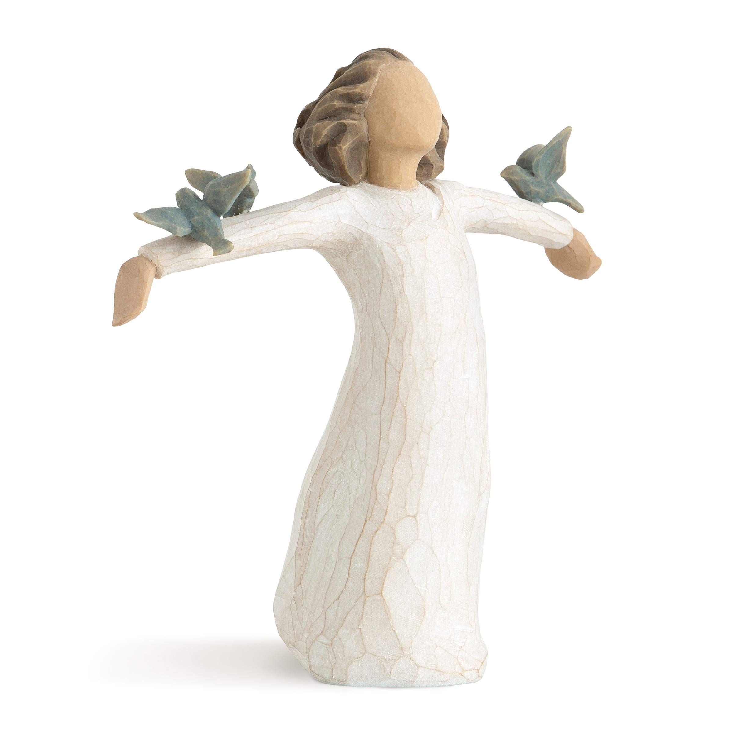 

Willow Tree Statue [Happiness] - Happy Birthday Gift for Women, Doll, Figurine, Natural Sculpture