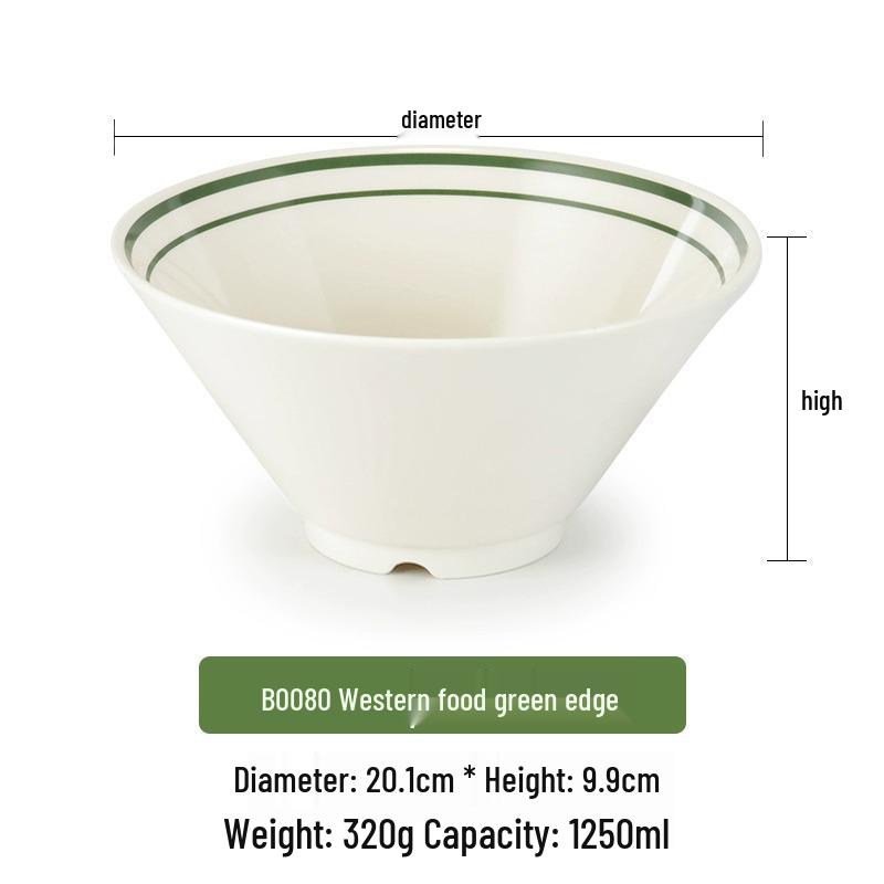 Pink Melamine Ramen Bowl - Creative Conical Hat Design, Imitation Porcelain, Large for Beef Noodle Soup and Mala Tang.