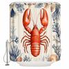 Retro Ocean Lobster Shower Curtains Waterproof Bath Curtains Home Decor Modern Luxury Bathroom Curtain