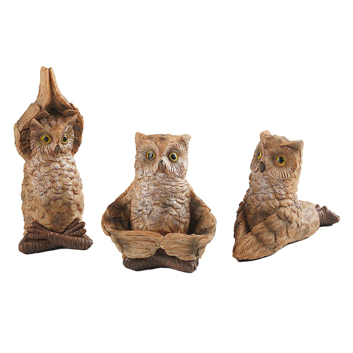 

Yousheng 3 шт. Йога Сова Орнамент Смола Садовая Статуэтка Совы Погодоустойчивая Фигурка Совы для Двора Балкона Комнаты Декор Столешницы 3pcs