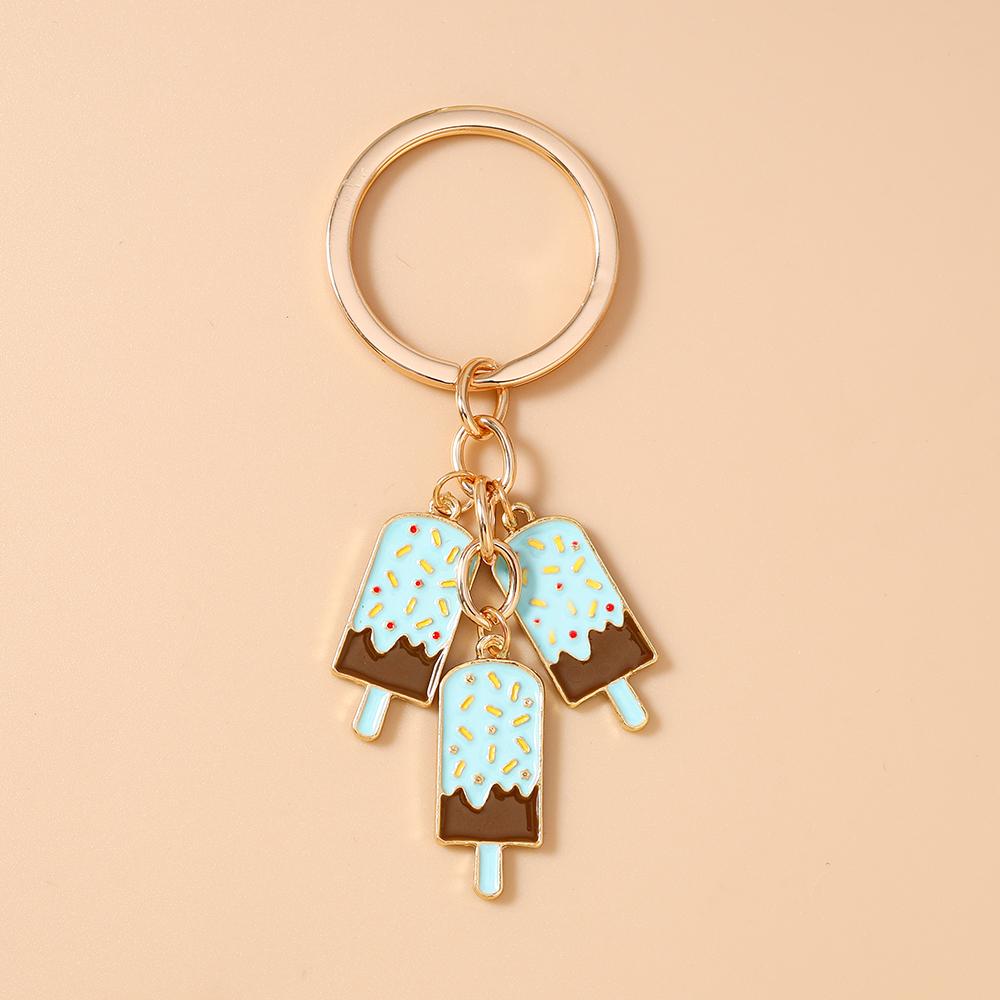 Fashion Ice Cream Keychain Simulation Food Key Ring Pendants for Women Girls Handbag Decor DIY Key Chain Jewelry Gifts