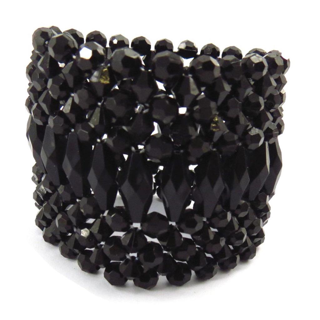 Les Trésors De Lily [J6949] - Schwarzes 'Scarlett' Designer-Armband