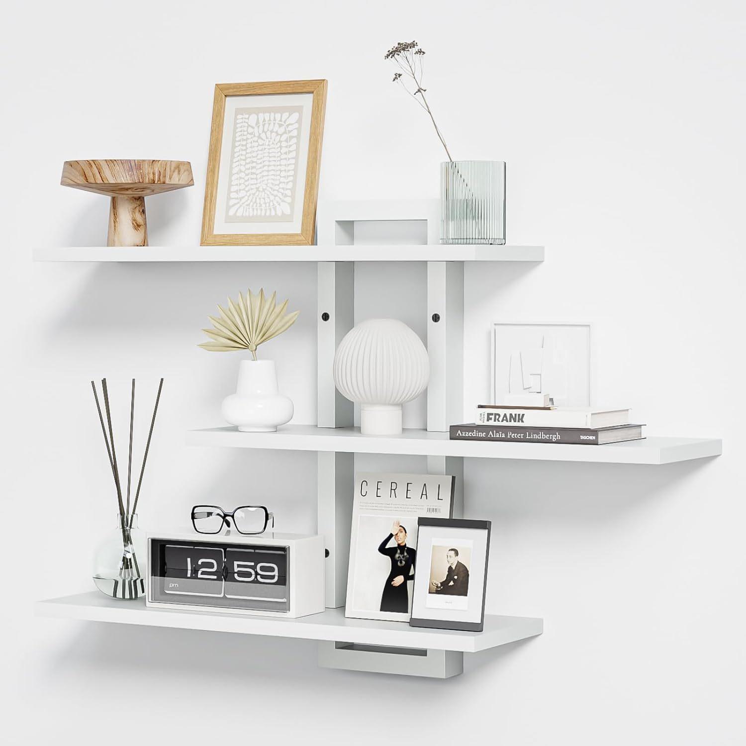 Three-Tier Wall Shelf: Bedroom Bookshelf &