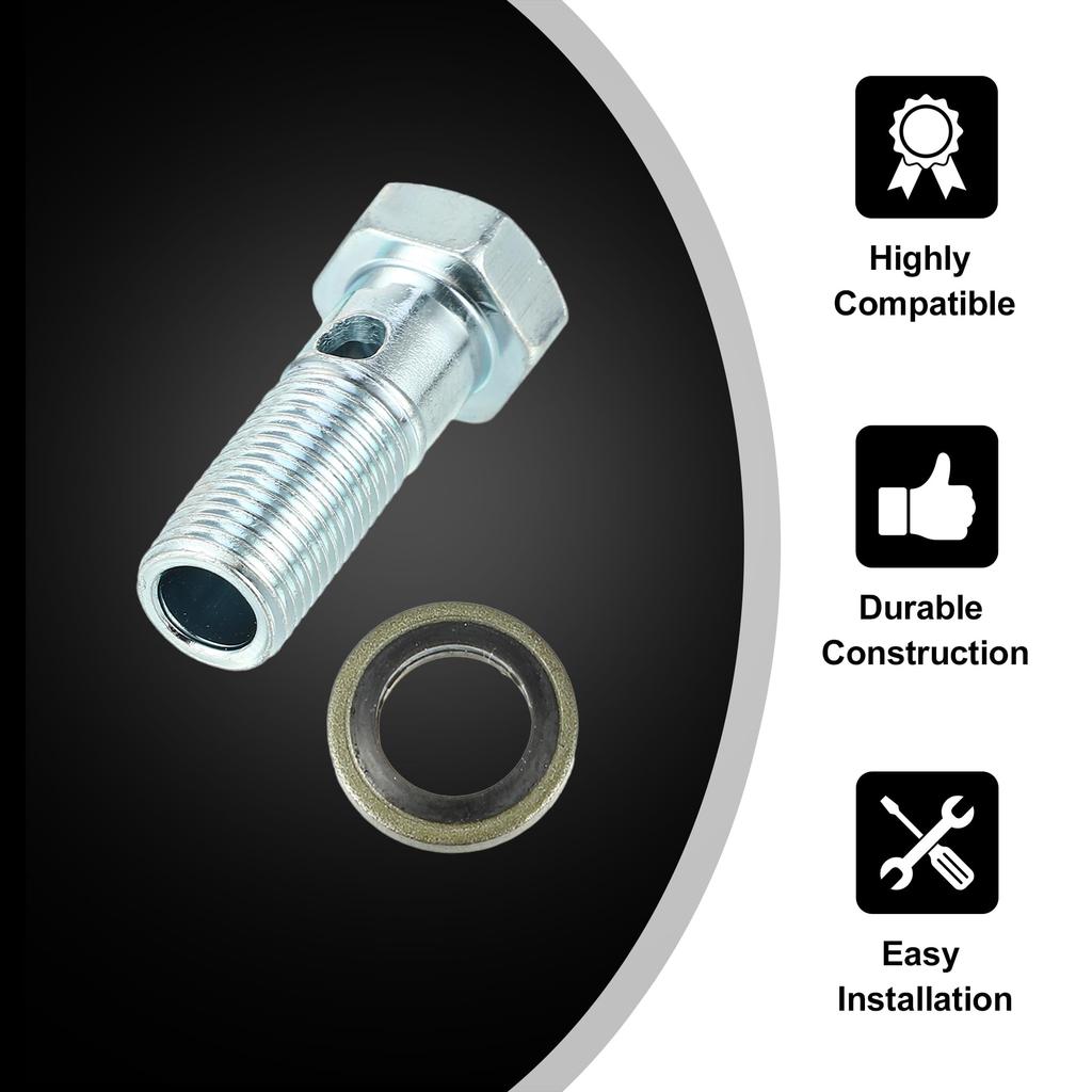 X AUTOHAUX 2 Sets Universal Auto Banjo Bolt Brake Fitting Adapter Kit M12 X