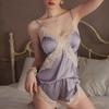 Summer Ice Silk Lace Camisole and Shorts Set for Women