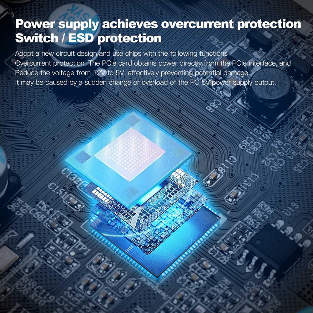 PCIe X4 To USB 3.2 Card 20Gbps Expansion Add on Card 3x USB3.2 and 2x TPYC-C Support Windows 7/8/10 (32/64 Bit) OS 10.8.2