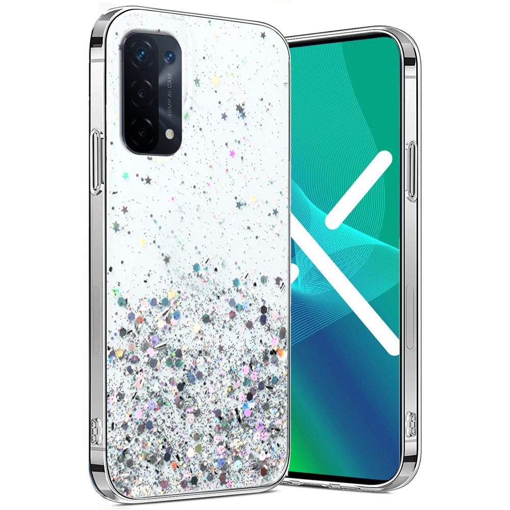 Case for Oppo A54 5G/A74 5G/A93 5G, Glittery, transparent