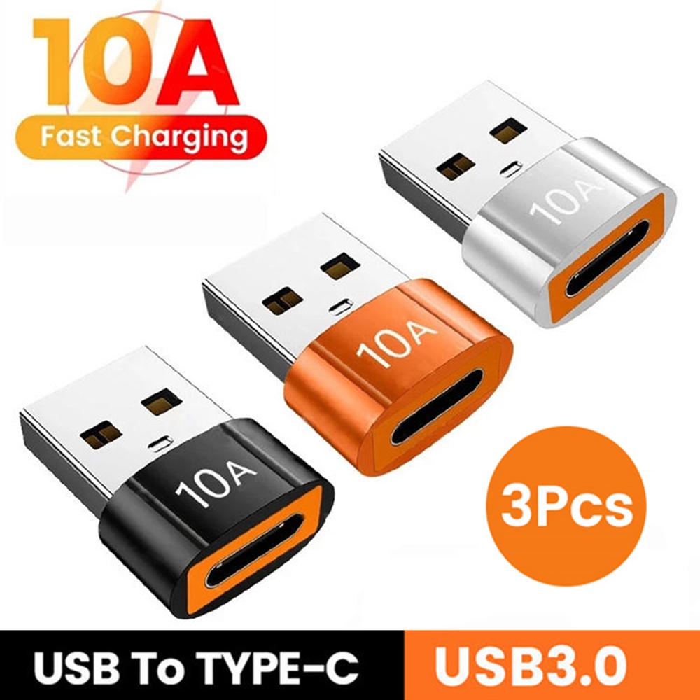 10A USB 3.0 auf Typ C Mini Schnelltransfer USB Typ C Buchse auf USB PD Adapter Geeignet für Mobilcomputer Autoladegerät Konverter