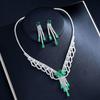 Zircon Jewelry Set: Elegant Niche Design for Weddings and Banquets - Earrings and Necklace