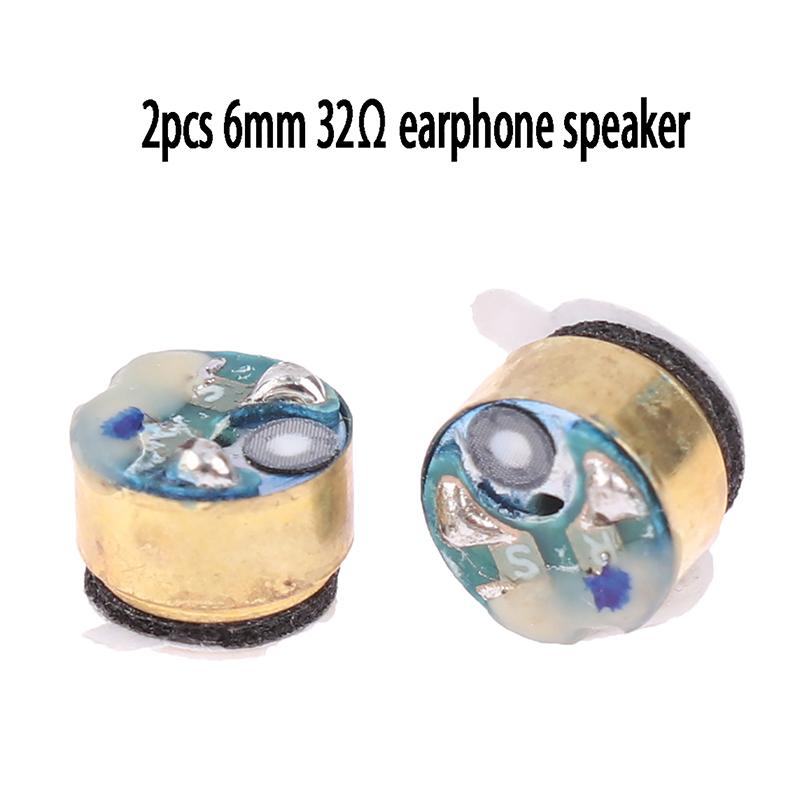 2Pcs 6Mm Earphone Replacement Speaker Unit Heavy Bass Earphone Speakers For Bluetooth Earbuds Headphones Repair Parts