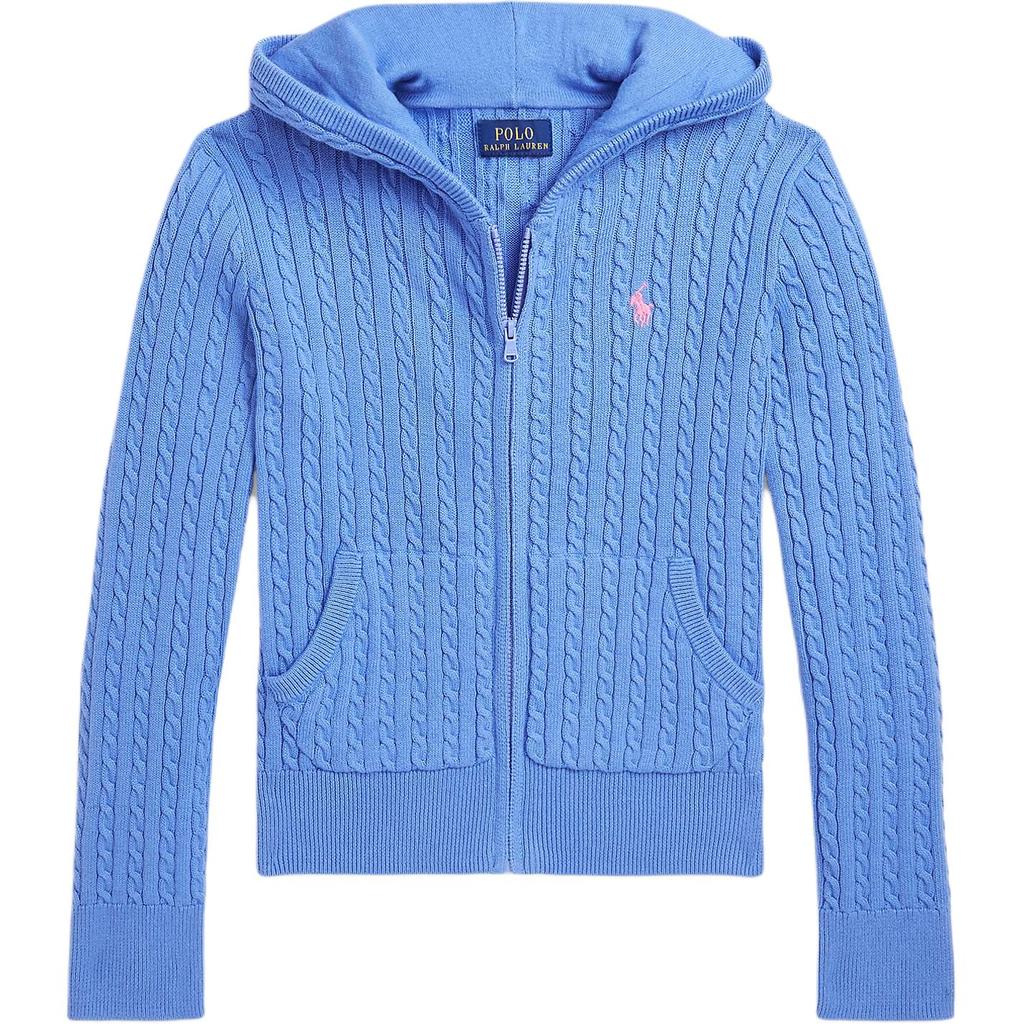 Polo Ralph Lauren Solid Color Hooded Long Sleeve Zip Sweater Kids Sweater Port-Blue 313916533-009