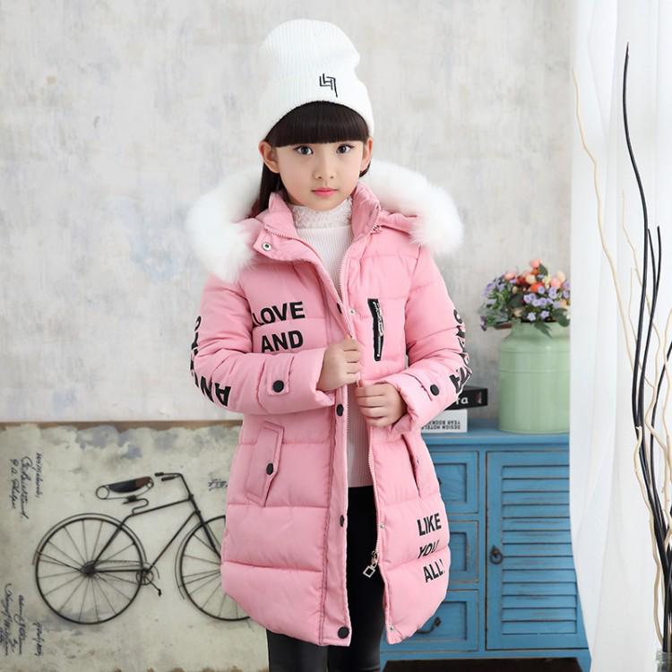 Koreanischen Stil mittellange Mädchen Daunenjacke Winter Mädchen gepolsterte Jacke Baby gepolsterte Jacke Kinderkleidung