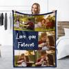 Personalisierte Decken mit Foto Collage Text Flanelldecken Familie Paar Freunde Geschenke