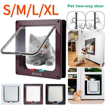 Weather Proof Cat Door 4 Way Locking for Cat Up To 20 Lbs for Interior Doors, Cabinet, Garage Doors 4 Sizes Pet Door