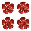 4Pcs Decorative Shirt Cufflinks Clip Rhinestones Pearls Flower Button Clips for Shirt Dress Uniform Coat Embellishments