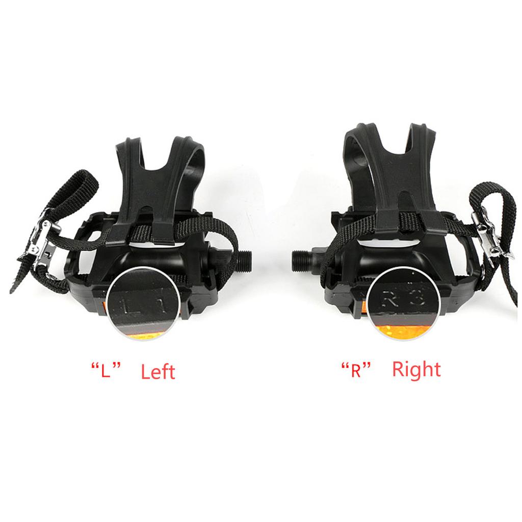 Bike Pedals with Clip & Straps Bicycles Toe Clip Cage Indoor Exercise Spin Bike Pedals for Fitness Indoor Exercise Bikes