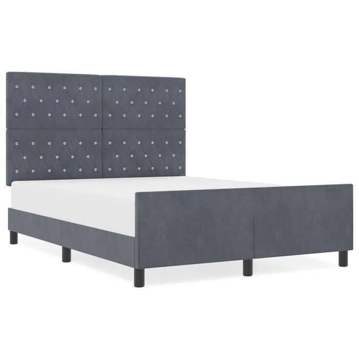 vidaXL Bed Frames Dark Grey 140x200 Cm Velvet 3344880