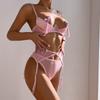 Sexy Lingerie Sexy Sexy See-through with Breast Pad Three-Piece Set