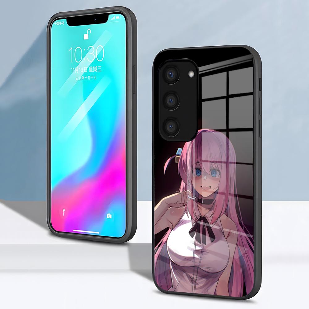 B-Bocchi The Rock H-Hitori Gotoh Handyhülle Für Samsung S26 S25 S24 FE S23 S22 S21 Plus S20 Ultra Note20Ultra Schwarze Glasabdeckung