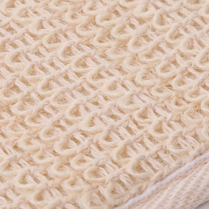 Natural Cotton Linen Loofah Back Scrubber - Exfoliating Bath Brush