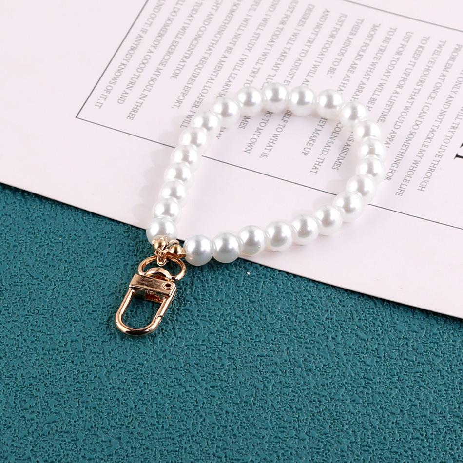 Korean Pearl Keychain & Glass Bead Phone Lanyard Set - Stylish Beaded Bracelet & Car Keychain DIY Kit