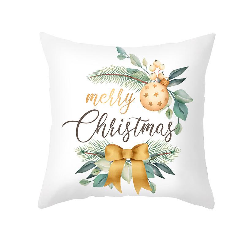Christmas Pillow Cover Cartoon Letter Print Cushion Cover Office Sofa Pillow Cover Home