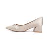 Block Heel Not Tired Feet Gentle Fairy Style High Heels Women's Satin Comfortable Soft Sole French Pointed Toe Single Shoes