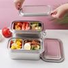 Food Grade SS304 Stainless Steel Lunch Box Air Tight Sealed Food Storage Containers Multifunctional Fresh Bento Box