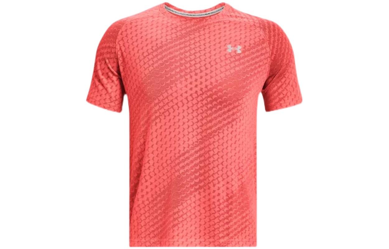 Under Armour T Shirts Men s Red Crew Neck Moderate Straight Fit 1361473-690 M