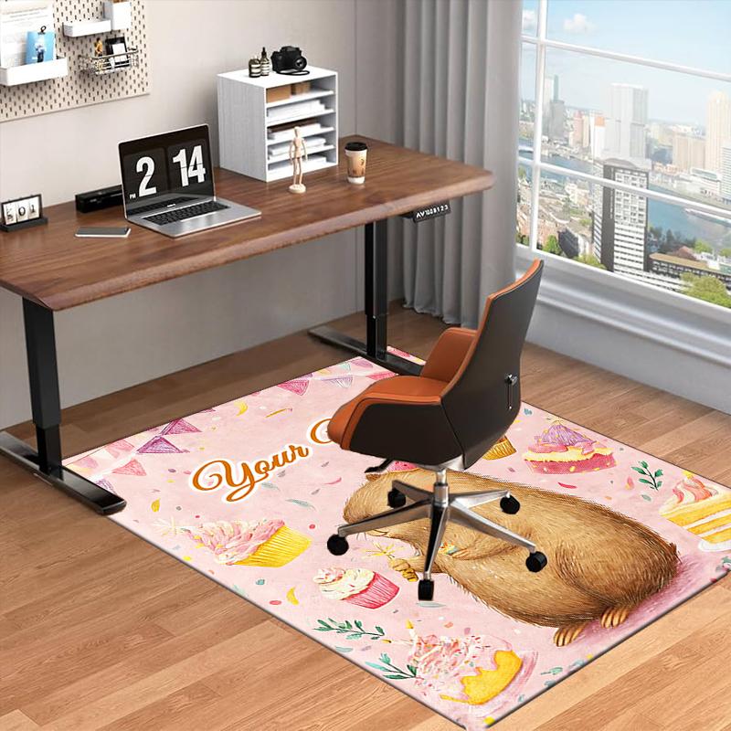 1PC Custom Name "Happy Birthday Celebration" Theme Floor Mat Ideal for Living Room, Game Rooms, Office, Bedroom,Floor Mat Playful Design