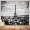 Black And White Eiffel Tower Tapestry Paris European City Landscape France Decor Hangings Tapestry Large Tapestry For Bedroom