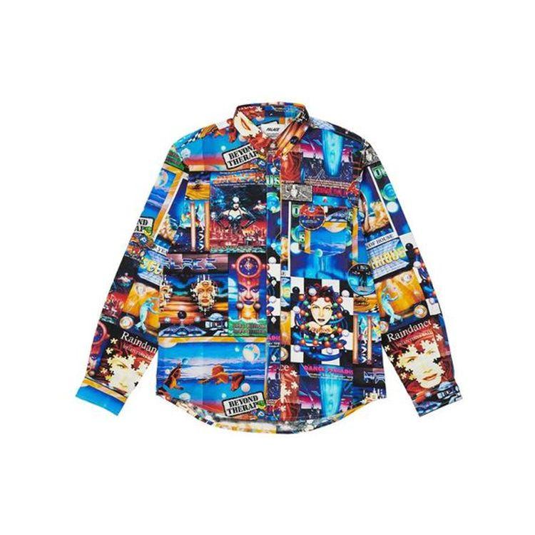 

Palace Повседневная рубашка с длинными рукавами и принтом X Pez London Collaboration, унисекс, разноцветные P21SHT015