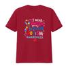 Autism Awareness I Wear Puzzle For My Cousin Colorful Print Casual T Shirt Vintage Washed Top For Everyday Wear Versatile